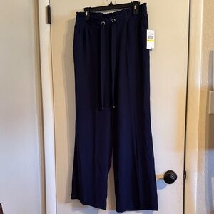 Michael Kors Dark Blue Pants with Gold Accents